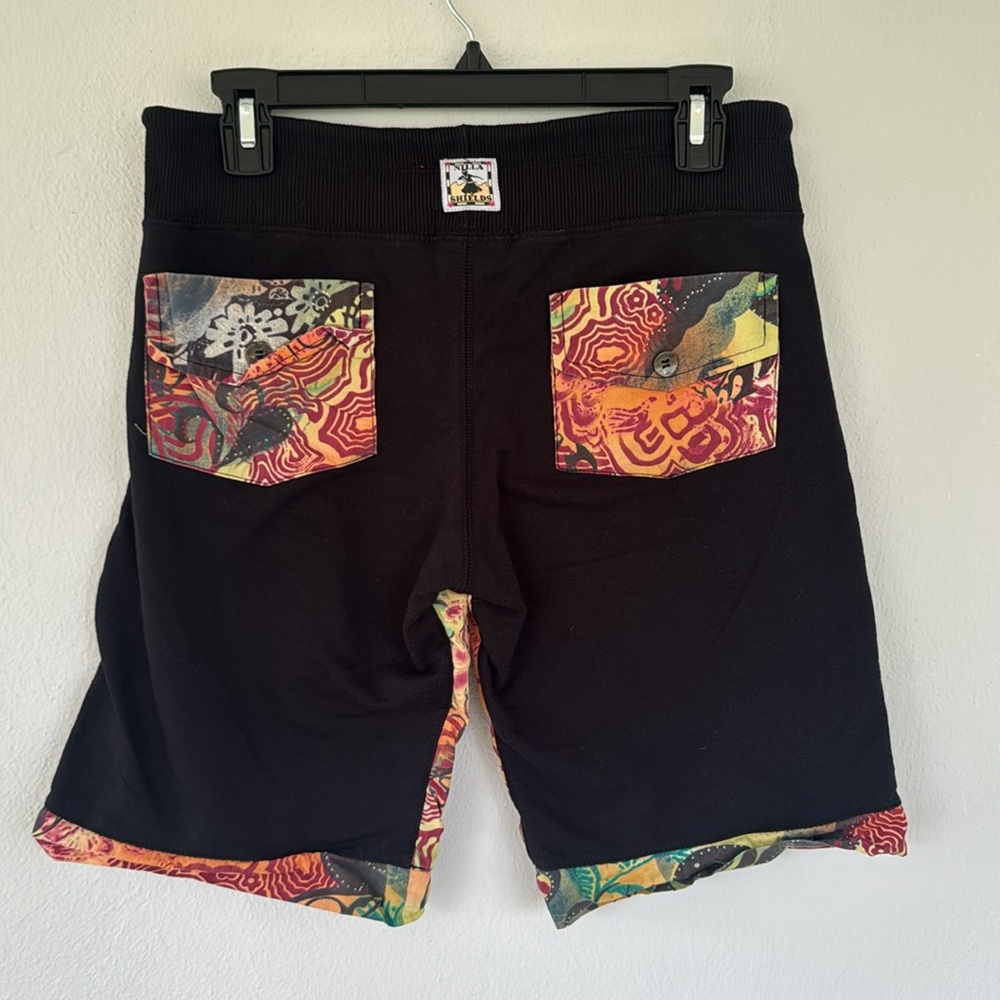 Nilla Shields colorful rainbow floral cotton drawstring Bermuda shorts small - Picture 7 of 10